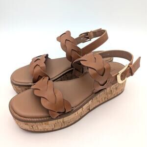 Nordstrom Rack Pennie Braided Platform Sandal Women's Brown Size US8M